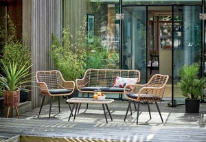 Contemporary <b>Outdoor</b> PE Rattan <b>Garden</b> Sofa Set with <b>Cushions</b> UV-Resistant Wicker Patio Furniture Durable Modern Design for Home - Product Image 6