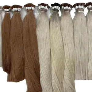 High quality human hair bulk hair bundles genius weft wholesale best Vietnamese virgin raw hair supplier for women