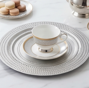 Premium Round <b>Ceramic</b> Charger <b>Plate</b> With Beaded Edge Classic Design For Dining Table Decoration Party Use - Product Image 4