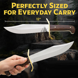 Couteaux Bowie de haute qualité, durables, en acier inoxydable, avec manche en bois, personnalisables, lame droite, garantie de 3 ans - Product Image 2
