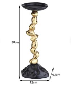 Candelabro Espiral Dorado con Base Negra de Metal, Decoración para el Hogar, Diseño Duradero - Product Image 3