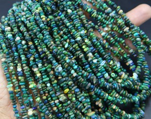 Perles d'opale éthiopienne verte naturelle multi-éclats, opale verte de forme fantaisie lisse, environ. 6x2MM à 4x2MM Longueur de 16 pouces - Product Image 1