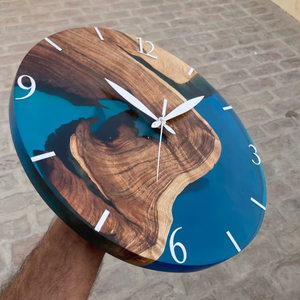 wooden epoxy wall <b>clock</b> custom made epoxy wall <b>clock</b> handmade wall <b>clock</b> resin wall <b>clock</b> in wood - Product Image 1