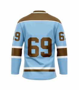 Jersey de Hockey sobre Hielo Personalizado de Alta Calidad, Nuevo, Sublimado, Transpirable, de Poliéster/Nailon, Cuello en V, Color y Logotipo Personalizables, Unisex - Product Image 2