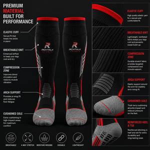 Chaussettes de sport respirantes, de haute qualité, personnalisables, pour adultes, à hauteur du genou, évacuant l'humidité, séchage rapide, écologiques - Product Image 6