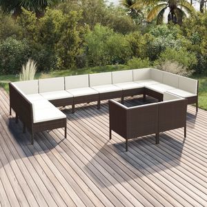 Set Lounge da Giardino in Rattan Marrone con Oltre 10 Posti a Sedere, Arredamento da Esterno dal Design Contemporaneo - Product Image 1