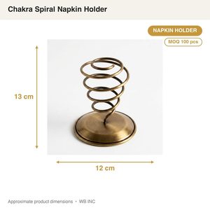 Antique Brass Open Spiral Chakra Napkin Holder Handmade 12 cm <b>Iron</b> Ring for Home Decor Hotels and Weddings Table Gift - Product Image 4