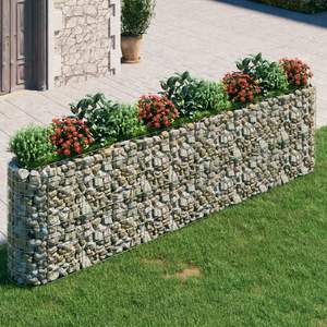 Jardinera Elevada Gabion de Acero Galvanizado Plateado, Contenedor de Plantación Extra Grande y Duradero para Exteriores - Product Image 3