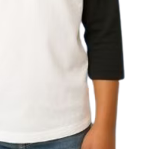 Boy's <b>White</b> and Black Baseball Shirt Casual Three Quarter Sleeve Raglan <b>Tee</b> Everyday Comfortable Lifestyle Clothing Top - Product Image 3