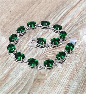 Pulsera de Piedra Preciosa Diopsido Cromado Natural, Plata de Ley 925, Joyería Hecha a Mano con Piedra Verde, Venta al Por Mayor - Product Image 5