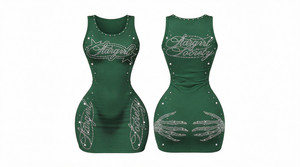 Mono ajustado sin mangas con cuello redondo y cintura alta para mujer, color personalizado, transpirable, para fiestas - Product Image 3