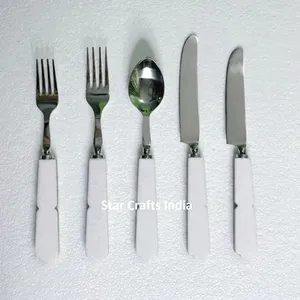 2026 Exclusive Sale Stainless Steel & Resin Vintage Designer Handle 2 Spoon 1 Knife 2 Fork Cutlery Set for Home & Hotel Use - Product Image 5