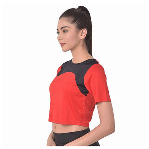 T-shirt court pour femme, en coton mélangé respirant, coupe courte, vêtements décontractés d'été, fabrication sur mesure avec taille et logo personnalisés - Product Image 3