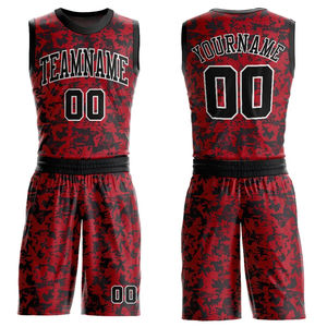 Meilleur design d'uniforme de basket-ball, couleur rouge et noir, avec logo par sublimation, vêtements d'équipe, maillot et short de basket-ball réversibles pas chers - Product Image 5