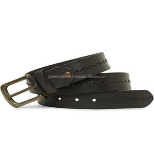 2024 nouveauté designer fait à la main noir ou marron haut grain cuir ceinture décontractée pour unisexe antique laiton boucle ardillon toutes tailles - Product Image 3