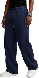 <b>Men's</b> Casual <b>Baggy</b> Sweatpants Wide Leg Fleece Joggers Loose Cotton Pants Drawstring Waist Lounge <b>Trousers</b> with Pockets - Product Image 6