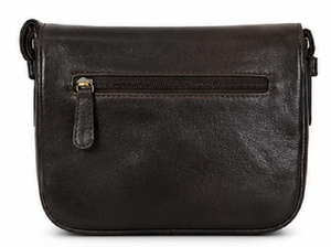 Gravs Vintage Genuine Leather Bohemian Fashion Messenger Crossbody Bag Women Soft <b>Shoulder</b> Single Adjustable <b>Strap</b> Button - Product Image 2