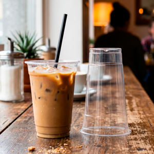 Gobelets en plastique jetables transparents à paroi simple Quang Quan 95 mm 12/16/20/24 oz PP pour boissons chaudes et froides - Product Image 1