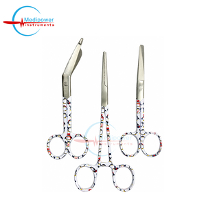 Ciseaux chirurgicaux manuels à imprimé pingouin coloré, ensemble pour usage hospitalier, ciseaux à pansements, hémostatiques et outils de pansement pour bloc opératoire - Product Image 5