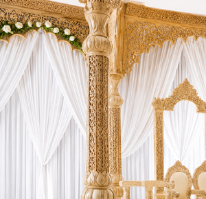 Fascinants décorations de mariage en bois, Mastansis sculptés de fleurs pour mariage hindou, Grand Mastan Maharani en bois - Product Image 3
