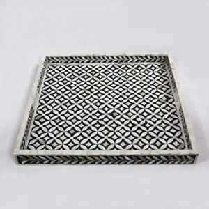 Plateaux de service et de rangement rectangulaires modernes en résine et nacre de qualité supérieure pour mariages, Ramadan, Aïd et autres occasions festives - Product Image 4