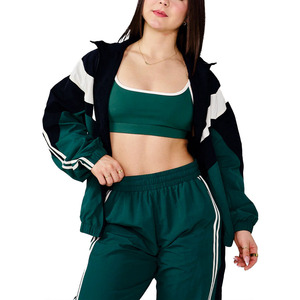 Vintage Women Nylon Track Windbreaker <b>Jacket</b> women Custom Color Block Full Zip Sports <b>jacket</b> for men Outerwear - Product Image 3