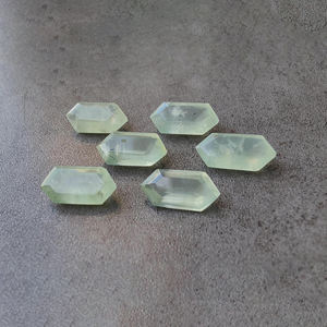 Pierre précieuse naturelle Prehnite facettée, taillée en hexagone, calibrée, qualité AAA+, vert clair, pierre en vrac pour la vente en gros de bijoux, cabochon - Product Image 3