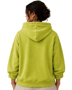Sweat-shirt à capuche surdimensionné pour femme, vert lime, imprimé graphique, en molleton de coton, manches longues, style décontracté streetwear, tendance - Product Image 2