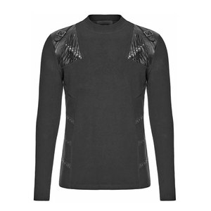 Hot Selling <b>Men</b> Black Gothic Heavy Metal Long Sleeve T-Shirt Steampunk <b>Men's</b> Casual Street Top Factory Supplies - Product Image 1