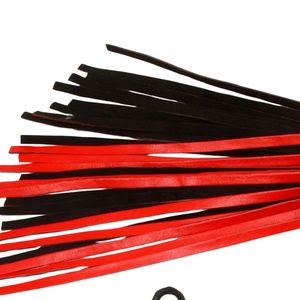 <b>Leather</b> Whip Red with Black Handle and Braided Loop - Product Image 4