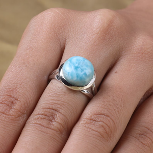 แหวนลาริมาร์ธรรมชาติ หินสีน้ำเงิน เครื่องประดับเงิน ขายส่งจำนวนมากจากผู้ผลิต - Product Image 2