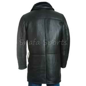 Men's <b>Sheepskin</b> Leather Trench Shearling Fur Collar <b>Jackets</b> New Style Winter Warm Fashion Wear High Quality Leather <b>Jackets</b> - Product Image 4