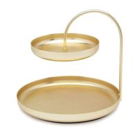 Trendy uniek design metalen taartplateau met 2 lagen voor bruiloften, feesten en evenementen, geschikt voor snacks en koekjes.