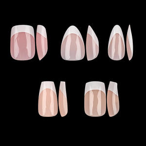 Faux ongles à presser faits main, formes carrée, amande, ballerine, French, style européen et américain, vente en gros, 120 pièces - Product Image 3