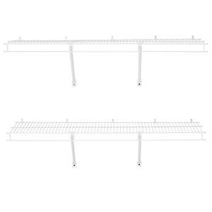 Kit d'étagères murales robustes en fil d'acier de 1,2 m (4 pi) – 2 ensembles d'étagères flottantes suspendues pour garages, installation facile - Product Image 3