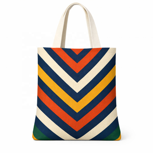 Custom Cartoon Printed Medium Folding Cotton Canvas Tote <b>Bag</b> with Top Handle Custom Printed Overall Design Shopping <b>bag</b> - Product Image 1
