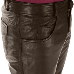 Modern Men Leather Pants Stylish Genuine Leather Slim Fit Casual Outdoor Biker Wear - Product Image 4