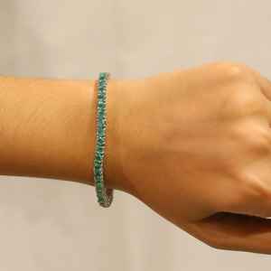 Pulsera de esmeraldas naturales en plata de ley, joyería elegante con gemas verdes, regalo para mujer, joyería de lujo. - Product Image 5