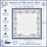 Tapis de Mahjong Bleu Coquillage Personnalisé en Gros 33x33 Pouces Néoprène Premium Antidérapant Pliable Poker Américain Luxe OEM Cadeau
