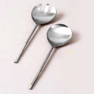 Couverts élégants et peu coûteux en acier inoxydable, service à salade plaqué or avec poignées en bois faites à la main, ensembles de service - Product Image 6