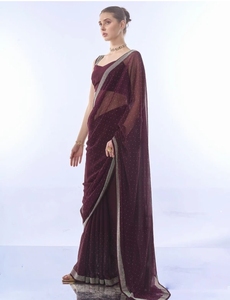 Sari de chifón estilo Bollywood adornado - Product Image 2