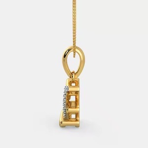 Pendentif moderne en or et diamants en forme de V pour femme, bijou léger et raffiné pour un usage quotidien et les occasions spéciales, au look élégant. - Product Image 4
