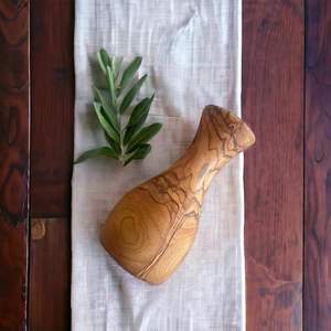 Vase artisanal en bois d'olivier, décoratif, grain naturel, décoration intérieure rustique, moderne, minimaliste, centre de table, idée cadeau - Product Image 3