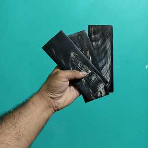 Placa de cuerno de búfalo natural con vetas blancas, hecha a mano, para monturas ópticas y artesanías naturales - Product Image 1