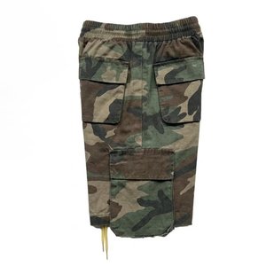Shorts décontractés pour hommes en coton 100% imprimé camouflage, avec logo personnalisé, taille mi-haute, multi-poches, pour l'extérieur, vente en gros - Product Image 3