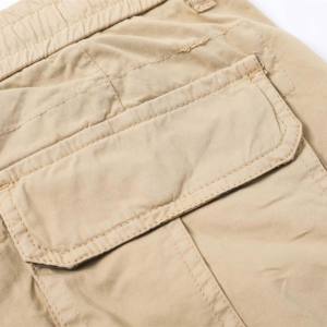 Shorts cargo pour hommes à taille élastique, en toile, style streetwear, couleur unie, pour la course et le travail, décontractés, pour garçons - Product Image 2