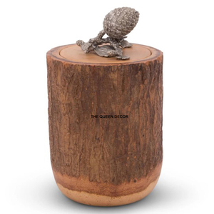 Premium Wooden Luxury Decorative Canister Metal and Wood Canister With Metal Lid for Kitchen Decoration - Product Image 1