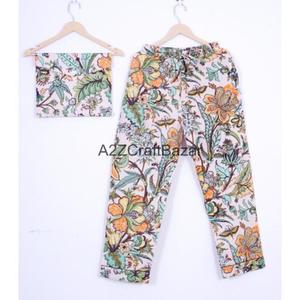 Elegante y Romántico Conjunto de Pijama de 2 Piezas para Mujer, 100% Algodón, Suave y Transpirable, Estampado Floral, Mangas Largas, Cintura Elástica, Secado Rápido - Product Image 3