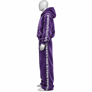Ensemble de survêtement hiver unisexe personnalisé, imprimé, respirant, réfléchissant, en polaire technique épais, à capuche, en vente - Product Image 6