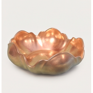 Bol à fleurs en céramique fait main, finition cuivre poli, plat de service décoratif pour la cuisine et la table - Product Image 1